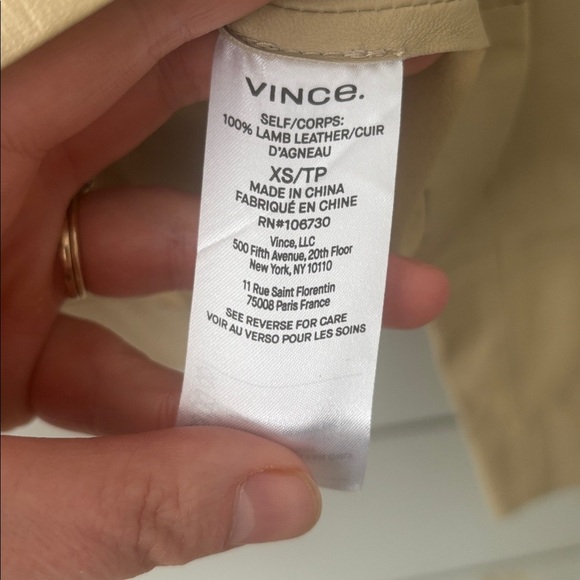 Vince 100% Lamb Leather Blouse | XS - Picture 5 of 6